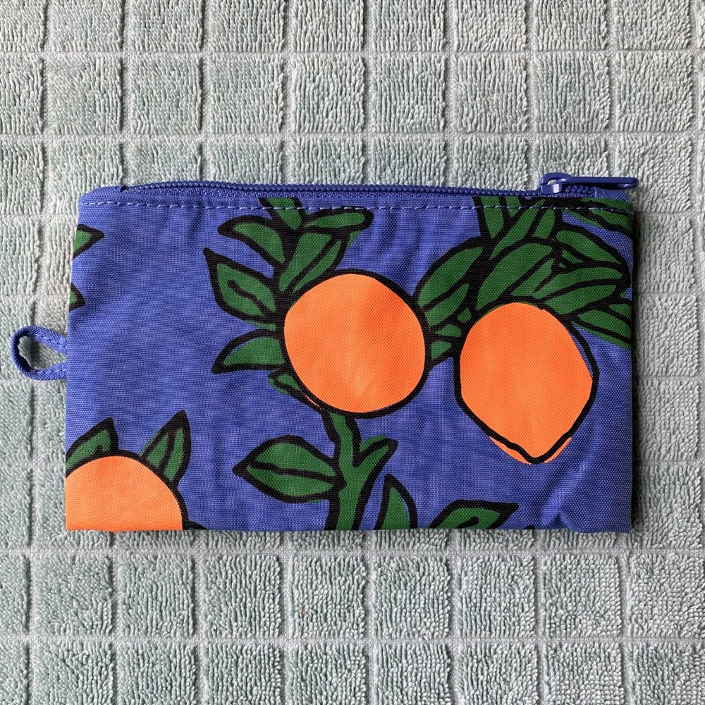 NWOT Baggu Go Pouch Small - Orange Tree Periwinkle - Picture 3 of 10